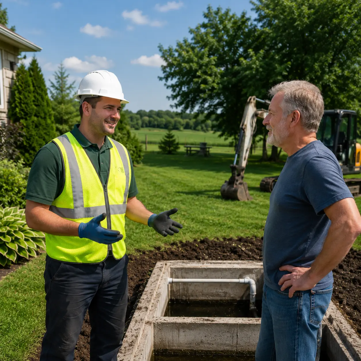 Cornwall Septic Services technician on a service call in SD&G